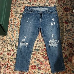 Old Navy Boyfriend Distressed Blue Jeans